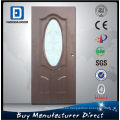 Fangda puerta de madera con arca diseño pequeño óvalo de vidrio, puerta de madera para la oficina